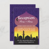 ウェディングレセプションパープルアラビアンナイトカード 招待状 (正面/裏面)
