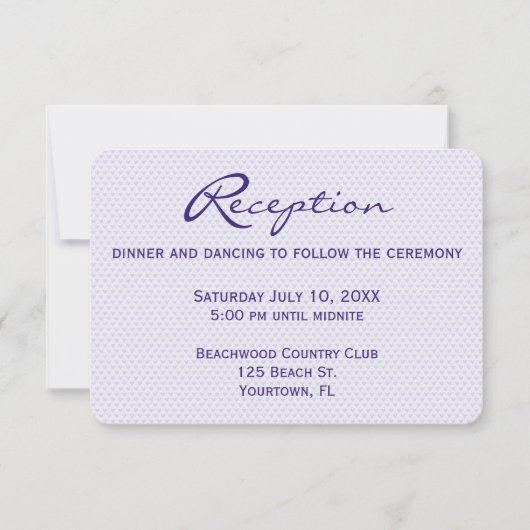 ウェディングレセプションパープルハート 招待状 (正面)