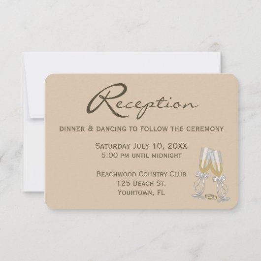 ウェディングレセプションビーチハート招待状 招待状 (裏面)