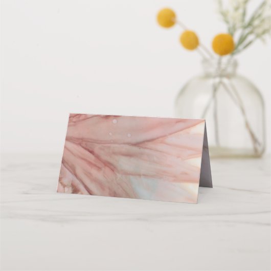 ウェディングレセプションピンクスで素敵な折り畳みテントカード プレイスカード (裏面)