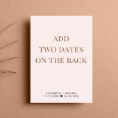 ウェディングレセプションピンク日付を保存 案内状