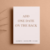 ウェディングレセプションピンク日付を保存 案内状