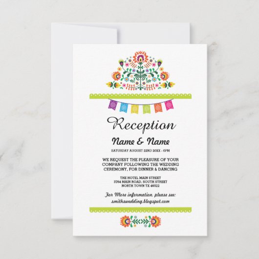 ウェディングレセプションフィエスタカードメキシカンインサート 招待状 (正面)
