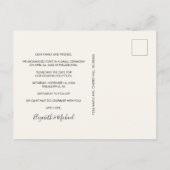 ウェディングレセプションフォトクリーム日付を保存 案内ポストカード (裏面)