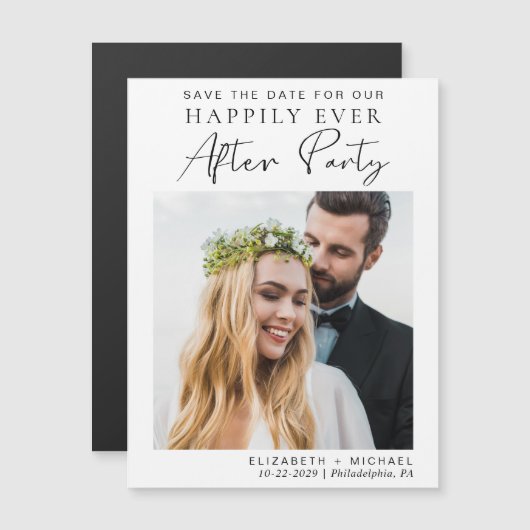 ウェディングレセプションフォトデイトマグネットを保存 (正面/裏面)