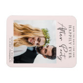 ウェディングレセプションフォトピンク日付を保存 マグネット (横)