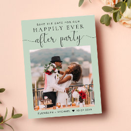 ウェディングレセプションフォトQRコードセージ日付を保存 案内ポストカード