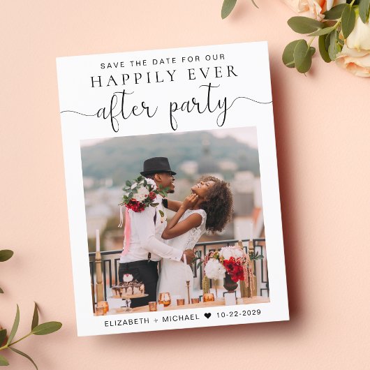 ウェディングレセプションフォトQRコード日付の保存 案内ポストカード