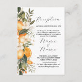 ウェディングレセプションフラワーサマーフルーツオレンジ エンクロージャーカード (正面)