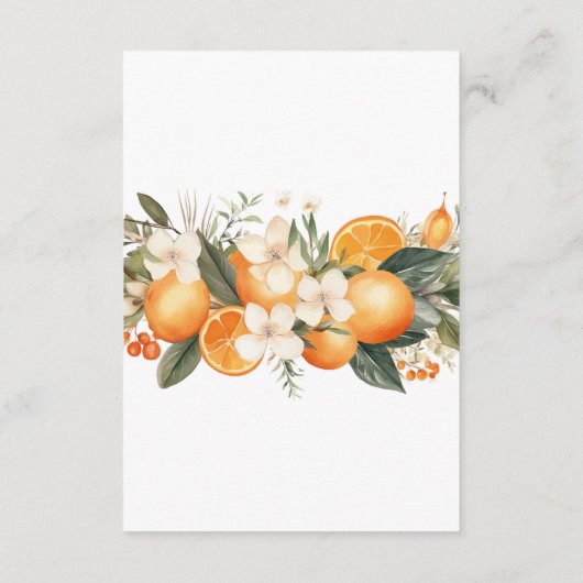 ウェディングレセプションフラワーサマーフルーツオレンジ エンクロージャーカード (裏面)