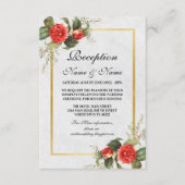 ウェディングレセプションフラワーレッド金ゴールドクリスマス エンクロージャーカード (正面)