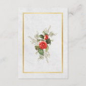 ウェディングレセプションフラワーレッド金ゴールドクリスマス エンクロージャーカード (裏面)