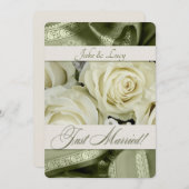 ウェディングレセプションブーケとグリーン 招待状 (正面/裏面)