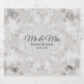 ウェディングレセプションホワイトシルバーシンプル金ゴールドエレガント スパークリングワインラベル (シングルラベル)