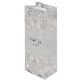 ウェディングレセプションホワイトシルバーシンプル金ゴールドエレガント ワインギフトバッグ (裏面アングル)