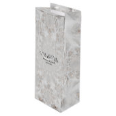 ウェディングレセプションホワイトシルバーシンプル金ゴールドエレガント ワインギフトバッグ (正面アングル)