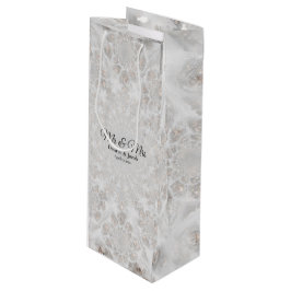 ウェディングレセプションホワイトシルバーシンプル金ゴールドエレガント ワインギフトバッグ