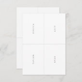 ウェディングレセプションミニゲストのプロファイルカード4 in 1 案内状 (正面/裏面)