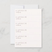 ウェディングレセプションミニゲストのプロファイルカード6 in 1 案内状 (正面)