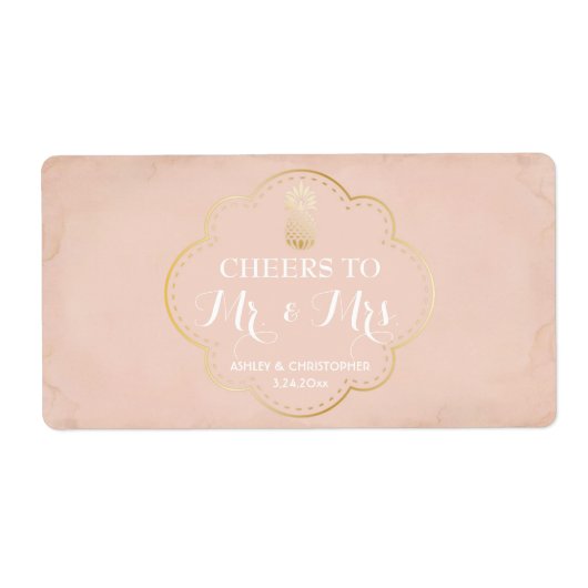 ウェディングレセプションミニシャンパンラベルパイナップル ラベル (正面)