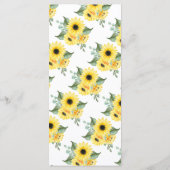 ウェディングレセプションメニューひまわり緑 メニュー (裏面)