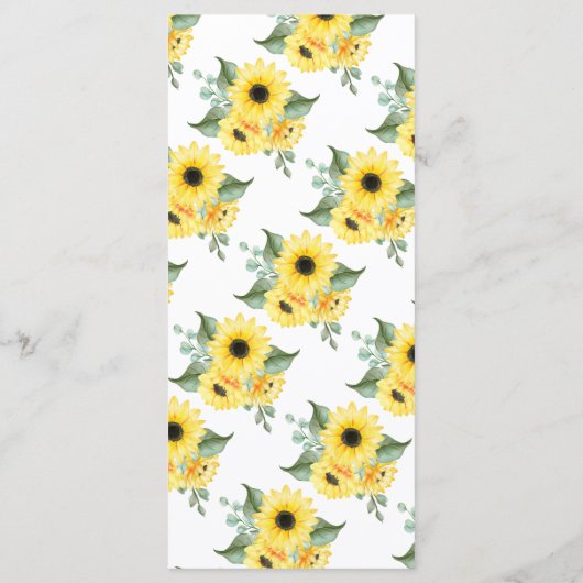 ウェディングレセプションメニューひまわり緑 メニュー (裏面)