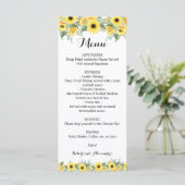 ウェディングレセプションメニューひまわり緑 メニュー (スタンド正面)