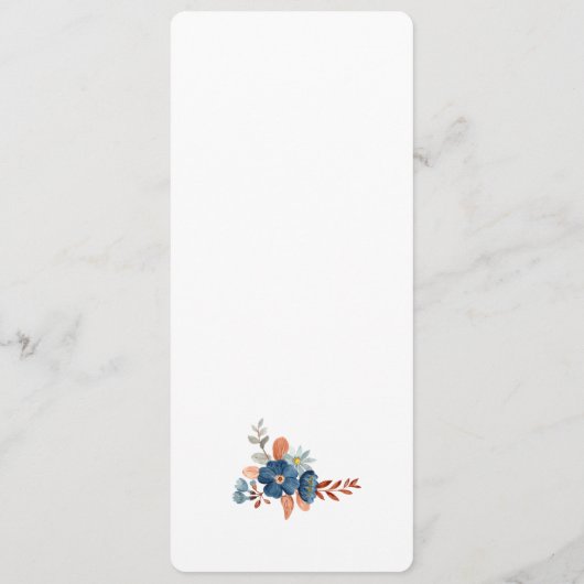 ウェディングレセプションメニューカード メニュー (裏面)