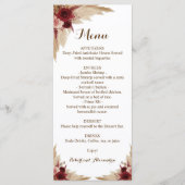 ウェディングレセプションメニューパンパスグラス メニュー (正面)