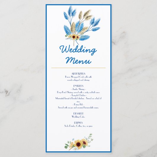 ウェディングレセプションメニュー メニュー (正面)