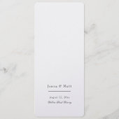 ウェディングレセプションメニュー メニュー (裏面)