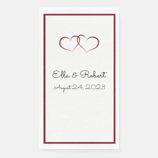 ウェディングレセプションモノグラムの紙ナプキンス (正面)