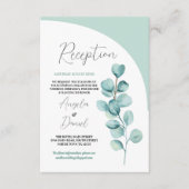 ウェディングレセプションユーカリ離れスミントグリーン エンクロージャーカード (正面)