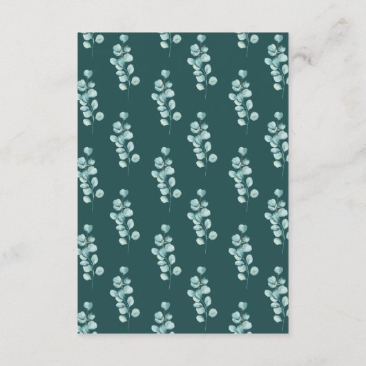 ウェディングレセプションユーカリ離れスミントグリーン エンクロージャーカード (裏面)