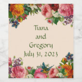 ウェディングレセプションリハーサルエレガントワイン ワインラベル (シングルラベル)