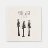 ウェディングレセプションレッドウッドツリーズカクテルナプキン スタンダードカクテルナプキン (正面)