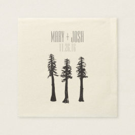 ウェディングレセプションレッドウッドツリーズカクテルナプキン スタンダードカクテルナプキン