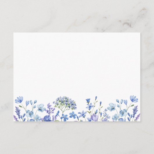 ウェディングレセプションワイルドフラワーペリウィンクルフローラ エンクロージャーカード (裏面)