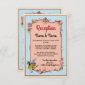 ウェディングレセプションワンダーランドフラワーラビット エンクロージャーカード (正面/裏面)