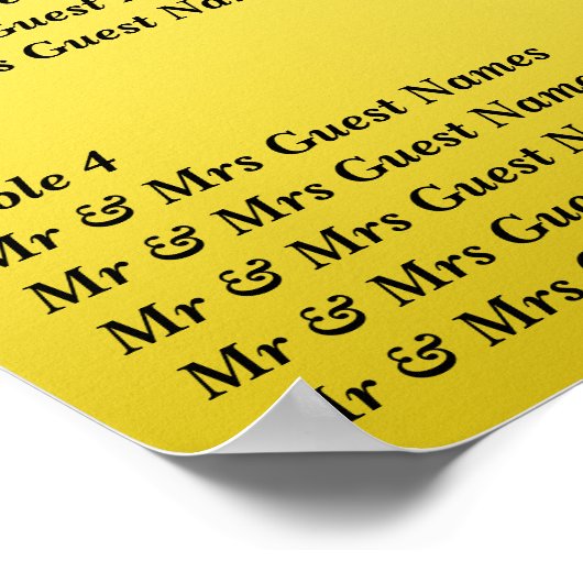 ウェディングレセプション座席表ポスター ポスター (角)