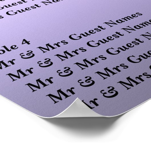 ウェディングレセプション座席表ポスター ポスター (角)