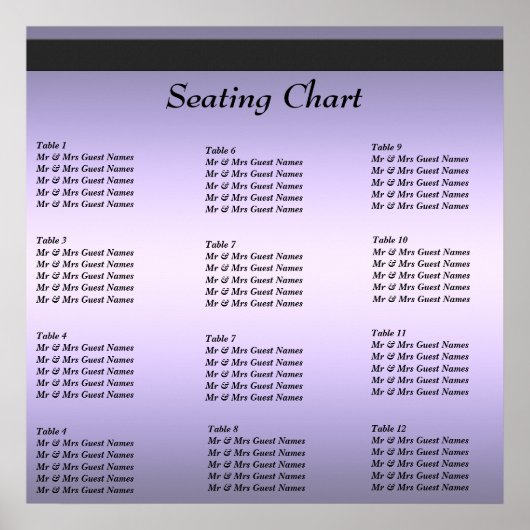 ウェディングレセプション座席表ポスター ポスター (正面)