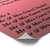 ウェディングレセプション座席表ポスター ポスター (角)