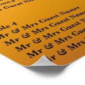 ウェディングレセプション座席表ポスター ポスター (角)