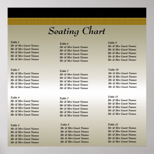 ウェディングレセプション座席表ポスター ポスター (正面)