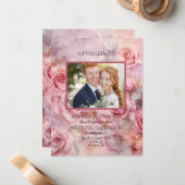ウェディングレセプション後のパーティーお祝いピンク ノートカード (正面/裏面インサイチュ)