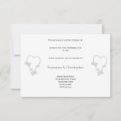 ウェディングレセプション招待状シルバーハート蝶 招待状 (裏面)