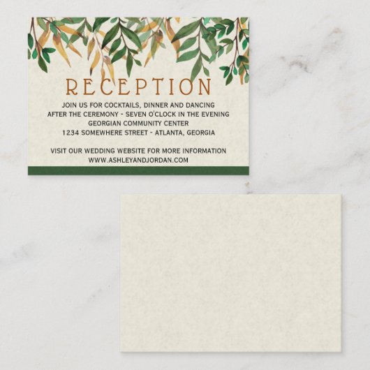 ウェディングレセプション招待状 エンクロージャーカード (正面/裏面)