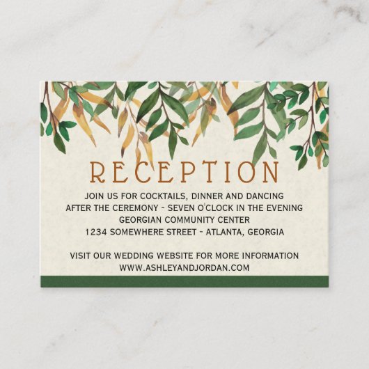 ウェディングレセプション招待状 エンクロージャーカード (正面)