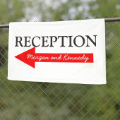 ウェディングレセプション方向矢印離れ点 横断幕